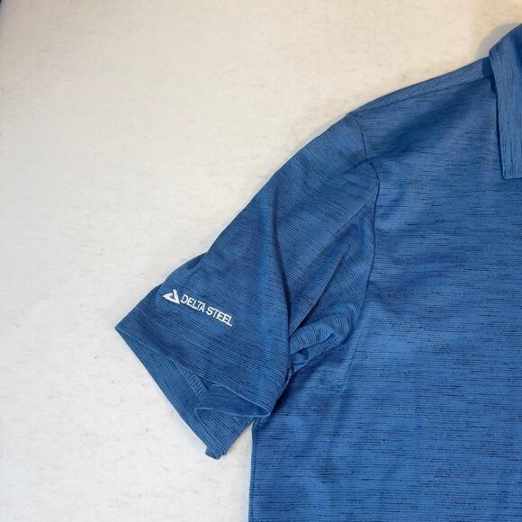 Travis Mathew Golf Polo Shirt Men's 2XL "Textured" Blue w/ Company Branding - Picture 3 of 13
